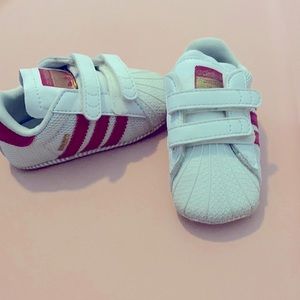 Hot pink baby adidas sneakers!